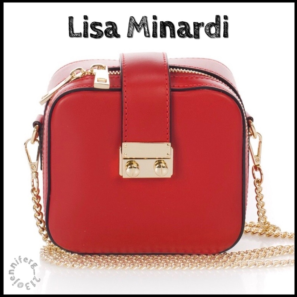 ♥️LISA MINARDI CROSSBODY BAG in RED CHILI🌶 NWT